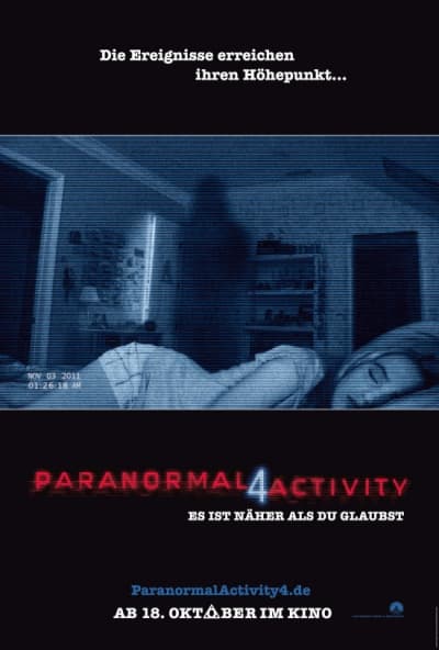 Filmplakat Paranormal Activity 4 - Es ist näher als Du glaubst